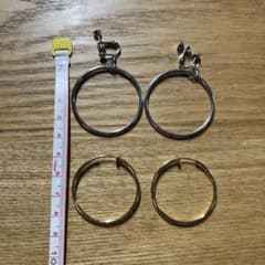 フープイヤリング 4個セット シルバー ゴールドのサムネイル