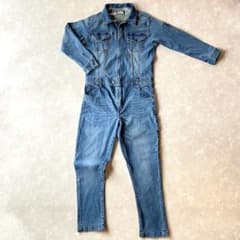 極美品☆寅壱 デニム ツナギ L ネイビー 作業服 ストレッチ オールインワン 極美品☆寅壱 デニム ツナギ L ネイビー 作業服 ストレッチ