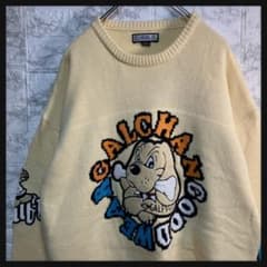 ガルフィ ニット 両面＆両袖プリント 太アーム クリーム色 ドロップ 