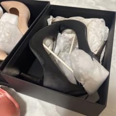 Rady 새틴 진주 장식이있는 검은 새틴 하이힐 24 ~ 24.5cm L 사이즈