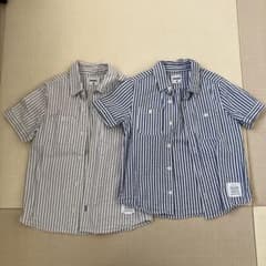 BRANSHES 半袖シャツ 140 130 2枚セット ストライプのサムネイル