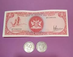トリニダード・トバゴ 旧紙幣 1ドル 硬貨 50セント 2個 - メルカリ