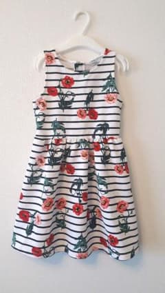 H&M ワンピース 花柄 ストライプ 110サイズのサムネイル