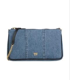 【極美品】TOM FORD トムフォード デニム スモールバッグ TFロゴのサムネイル
