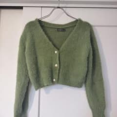 SHEIN 緑色 カーディガン Mのサムネイル