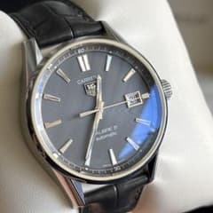 美品！コレクションタグホイヤー カレラ キャリバー5 オリーブベルトグレー文字盤