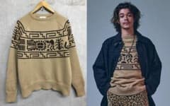 ツイタチ 25AW 民族柄 オーバーレイ デザイン ニット セーター - メルカリ