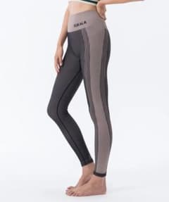 新品未使用【SUKALA】シャドーストライプメランジレギンスLブラック