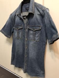 永ちゃん様専用 バーバリー ブラック★美品 半袖 デニムシャツ ☆サイズ2 Mのサムネイル