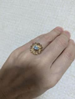 し*ん様 オジュール クリスタル＆ブルートパーズフラワーカーヴィングリング7号 し*ん様 オジュール クリスタル＆ブルートパーズフラワーカーヴィング