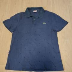 LACOSTE L!VE ポロシャツ ドット柄 ネイビーのサムネイル