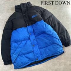 FIRST DOWN ファーストダウン ナイロン バイカラー ダウンジャケット 