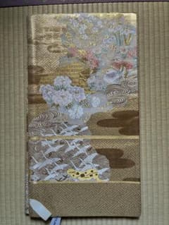 豪華な袋帯 金糸 鴛鴦 牡丹 菊 織り出し『未使用、締めジワ無し❗️』のサムネイル