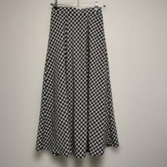 白×黒ギンガムチェック ロングスカート