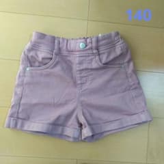 子供服 キッズ ショートパンツ 140 パープル 短パン ハーフパンツ