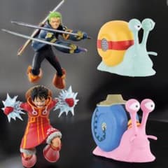 新品未開封4点 ワンピース でんでん虫スピーカー ルフィ ゾロ エッグ