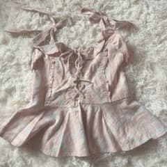 LIZ LISA リズリサ ピンク 平成 姫ギャル 量産型 チェック柄 ビスチェ