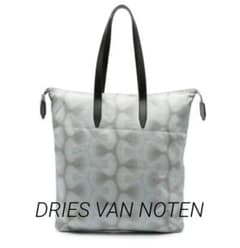 DRIES VAN NOTEN コットンキャンバストート ラージ ホワイトグレー 