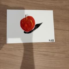 手描きアート 絵画 りんご モチーフ NOBサイン入りのサムネイル