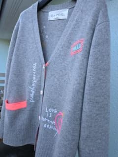 ノーリーズRic Miller グレー刺繍カーディガン