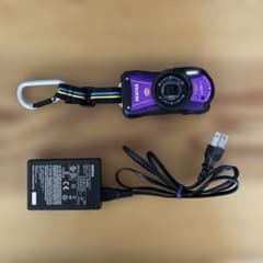 PENTAX Optio WG-1（パープル）充電器・バッテリー【動作確認済】 PENTAX 防水デジタルカメラOptio WG-1（パープル）充電器セット - メルカリ