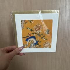 【新品未使用】故宮博物院 グリーティングカード 牡丹「富貴長春」中国美術 博物館のサムネイル