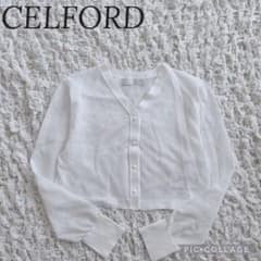 美品✨CELFORD セルフォード シアークロップドカーディガン ホワイト 白 美品✨CELFORD セルフォード シアークロップドカーディガン ホワイト