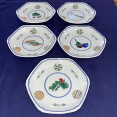 九谷焼 香祥 絵変わり 六角皿 銘々皿 5枚セット - メルカリ