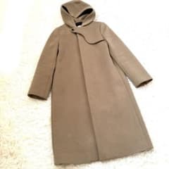 HYKE フード付き メルトン ロングコート カシミヤ混 ベージュ サイズ1 ハイク メルトンフードコート カシミヤ入り ベージュ サイズ1 ロング丈