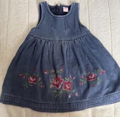 デニム刺繍ノースリーブワンピースのサムネイル