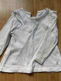 プチバトー　カットソー　80 トップス　Tシャツ　ホワイト　ラメのサムネイル