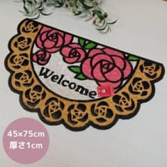 【新品】屋外用 ドアマットコイヤー マット 45x75cm フリルデザインのサムネイル