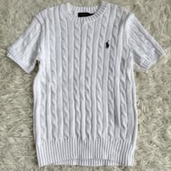 極美品✨QRタグ Polo Ralph Lauren 半袖ニット XS ホワイト - メルカリ