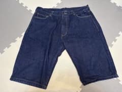 濃紺 デニムショーツ　ワイド ハーフパンツ　XLのサムネイル