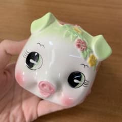 ピギーバンク 縁起物 レトロ 加藤工芸 貯金箱 陶器製 - メルカリ
