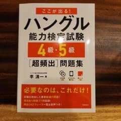 ここが出る!ハングル能力検定試験4級・5級[超頻出]問題集のサムネイル