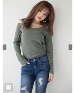 GRL ショルダーカット テレコトップスのサムネイル