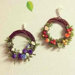 プチリース2個セット〔造花〕のサムネイル