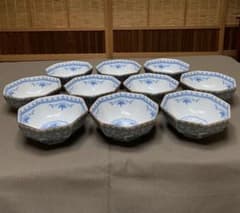 本日限定】茶道具/懐石道具 間取山水 八角小鉢 10客揃 - メルカリ