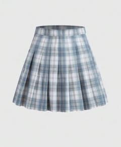 青と白のチェック柄プリーツスカートのサムネイル