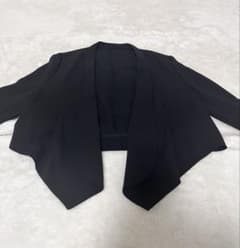 ショート丈ジャケット(黒)フォーマル/冠婚葬祭などにも使用可能のサムネイル
