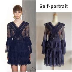Self-Portrait レースワンピース パーティードレス　ナイトドレス 極美品 self-portraitセルフポートレイト レースワンピース ドレス