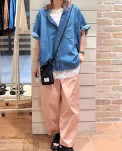 【未使用】軽らくトラウザーパンツ　ピンク　スタジオクリップのサムネイル