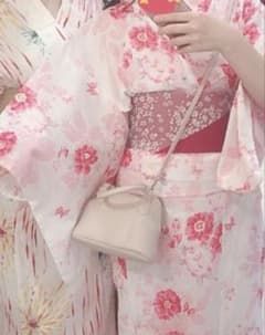 ピンク 花柄浴衣　単品のサムネイル
