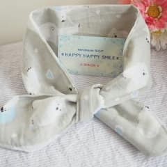 ＊手拭いクールネック保冷剤入れ1個付き☆しろくま★handmade＊のサムネイル