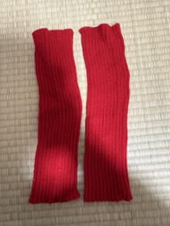 レッグウォーマー 赤 白 2色セット ルーズソックス風 キッズ クリスマスのサムネイル