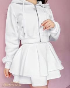 ミシェルマカロン フリルスカートセットアップ 白 スカートのみのサムネイル