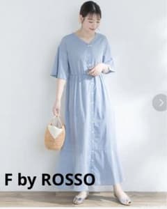 F by ROSSO イージーケアリネンVネックワンピース　サイズ38のサムネイル