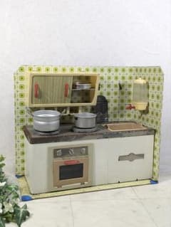 영국 골동품 주석 인형 집 주방 액세서리