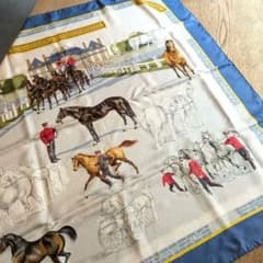 HERMES 馬と騎手のデザインスカーフ - メルカリ